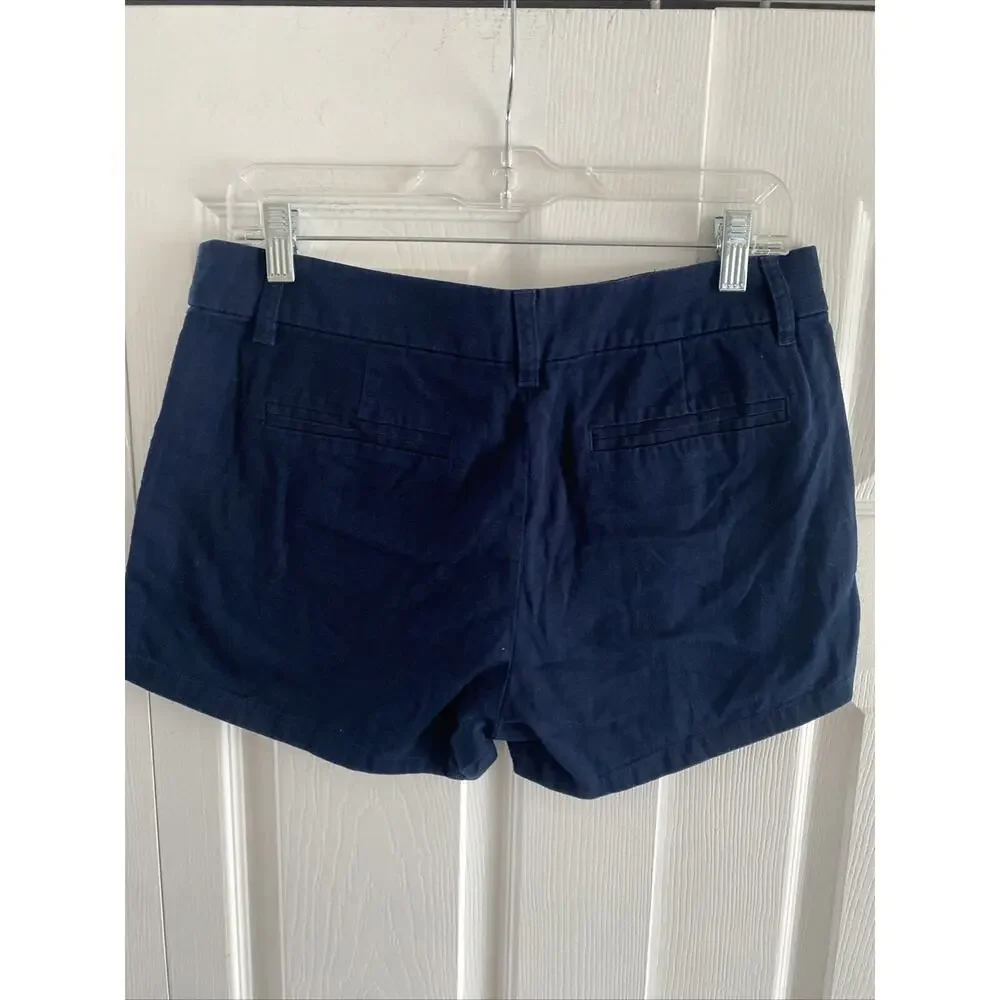 J Crew Women's 6 Navy Chino Shorts Coastal Nautical Summer‎ Maritime